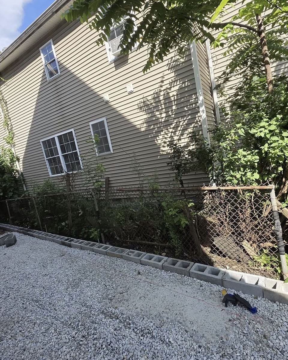 Privacy fence installation – before