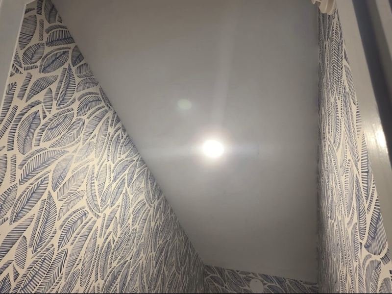 Patterned wallpaper accent wall