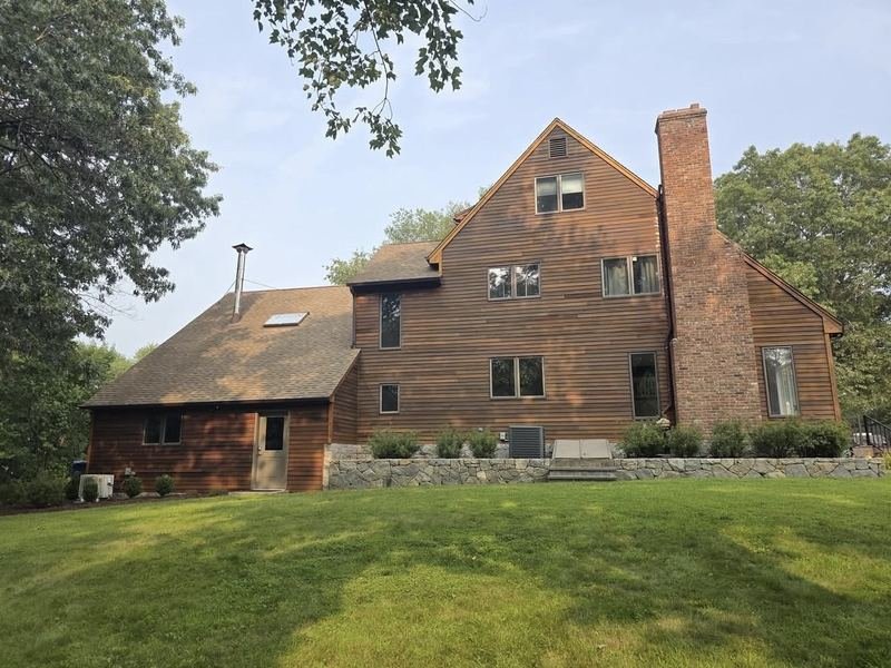 Cedar-sided colonial exterior